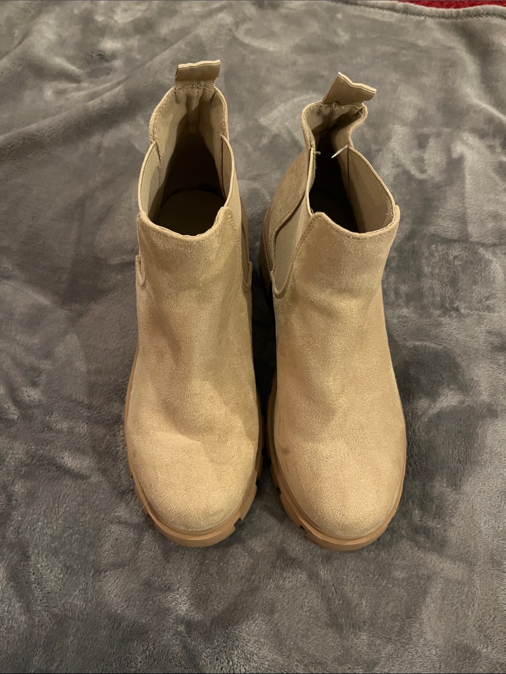 Soda Tan Suede-Look Chelsea Ankle Boots